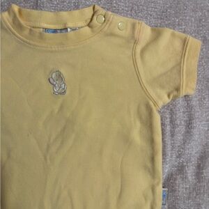 Yellow McDonalds Vintage Baby Short Sleeve Top with Embroidered Duck - see photo